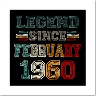 63 Years Old Legend Since February 1960 63rd Birthday Posters and Art